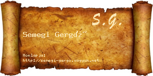 Semegi Gergő névjegykártya